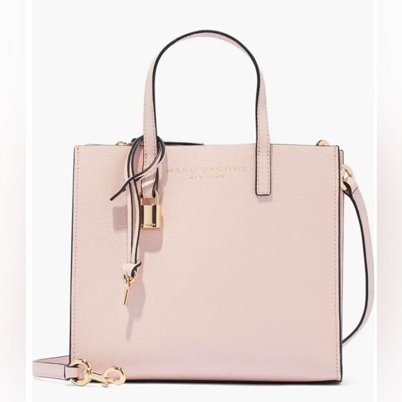 Marc Jacobs Mini Grind Coated Leather Tote Crossbody Bag Purse - Picture 11 of 12